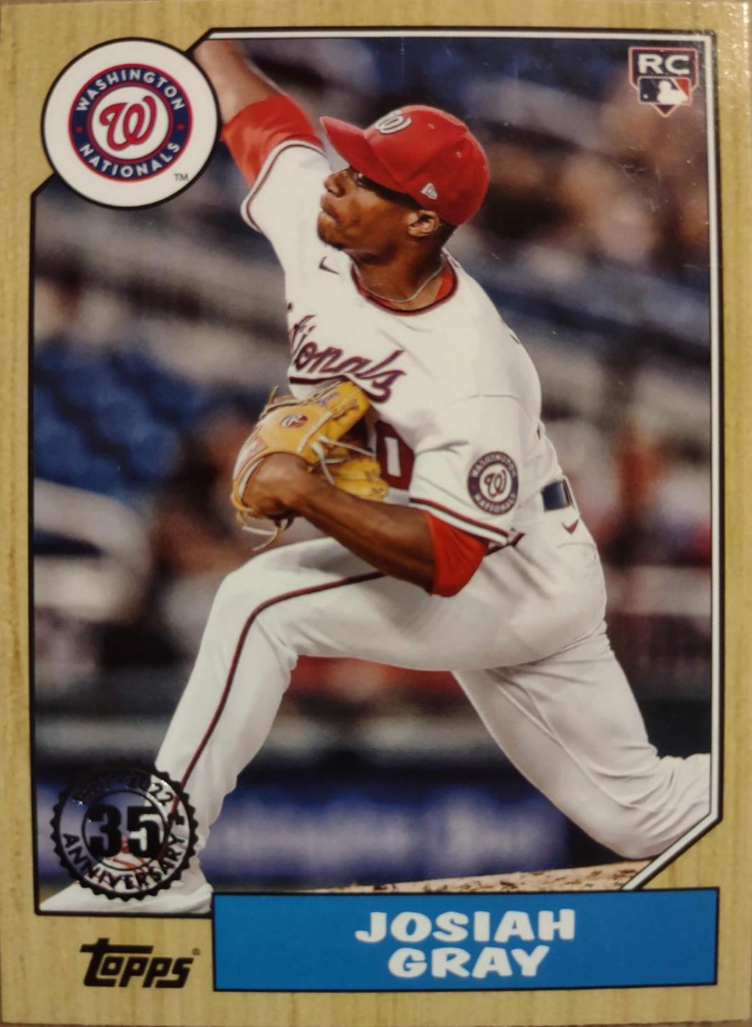 Josiah Gray #T87-12 Baseball Cards 2022 Topps 1987