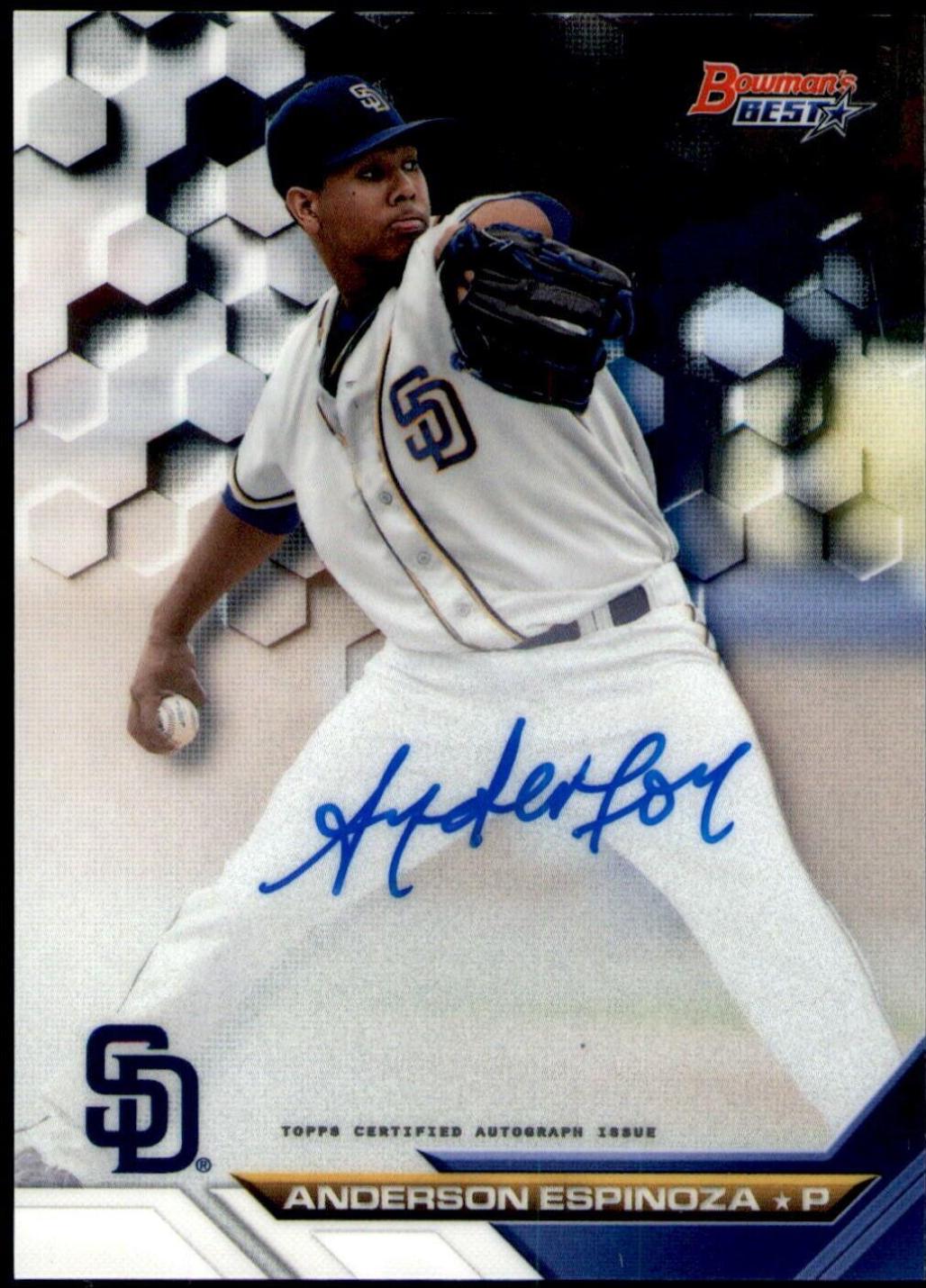 Anderson Espinoza #B16-AE Baseball Cards 2016 Bowman's Best of 2016 Autograph