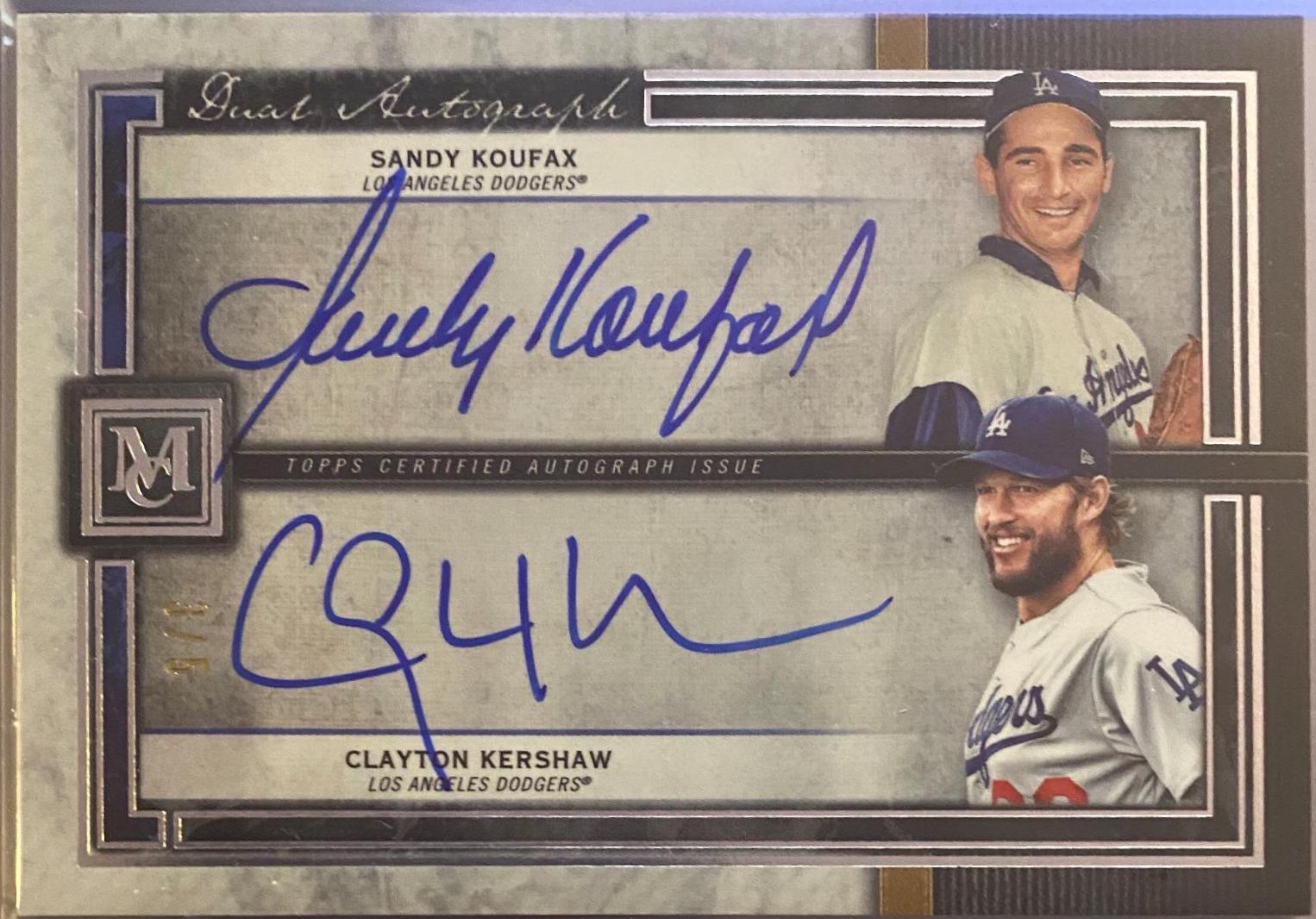 Clayton Kershaw Sandy Koufax #DA-KK Baseball Cards 2020 Topps Museum Collection Dual Autographs