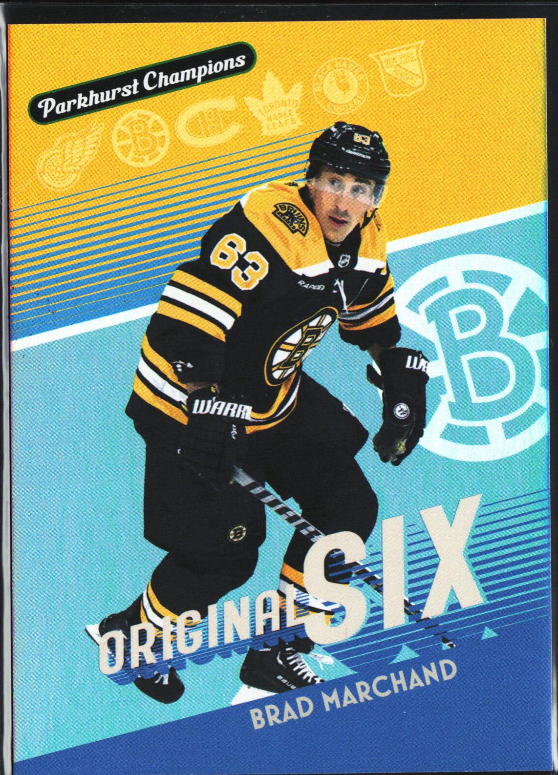 Brad Marchand #OSR-7 Hockey Cards 2023 Parkhurst Champions Original Six Retros Autograph