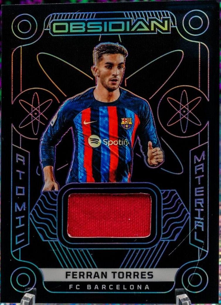 Ferran Torres #AM-FTR Soccer Cards 2022 Panini Obsidian Atomic Material