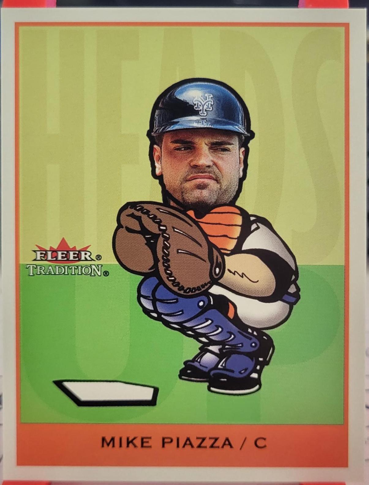 Mike Piazza #4 Baseball Cards 2002 Fleer Tradition Heads Up