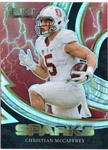 Christian McCaffrey #SPR-CM Football Cards 2023 Panini Select Draft Picks Sparks