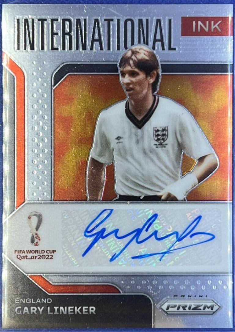 Gary Lineker Soccer Cards 2022 Panini Prizm World Cup International Ink Autograph