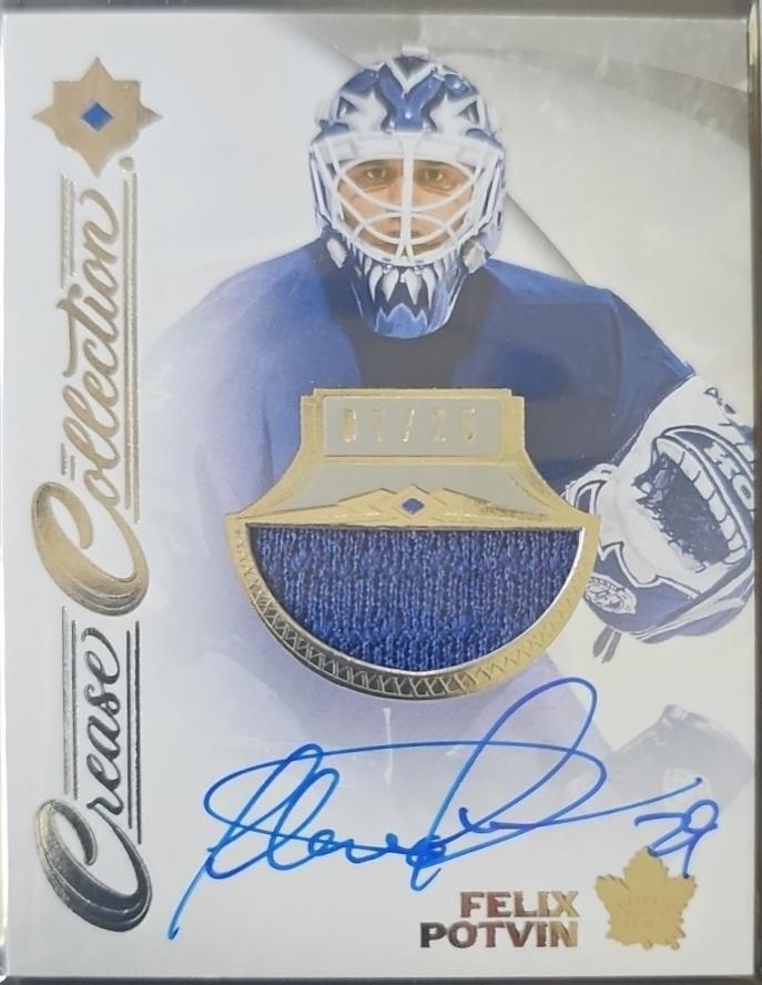 Felix Potvin #CC-FP Hockey Cards 2023 Upper Deck Ultimate Collection Crease Auto Jersey