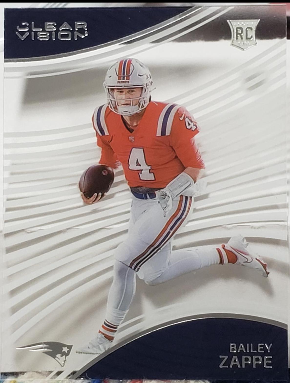 Bailey Zappe #CVR-10 Football Cards 2022 Panini Chronicles Clear Vision Rookies