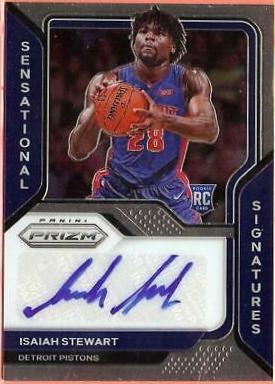 Isaiah Stewart Basketball Cards 2020 Panini Prizm Sensational Signatures