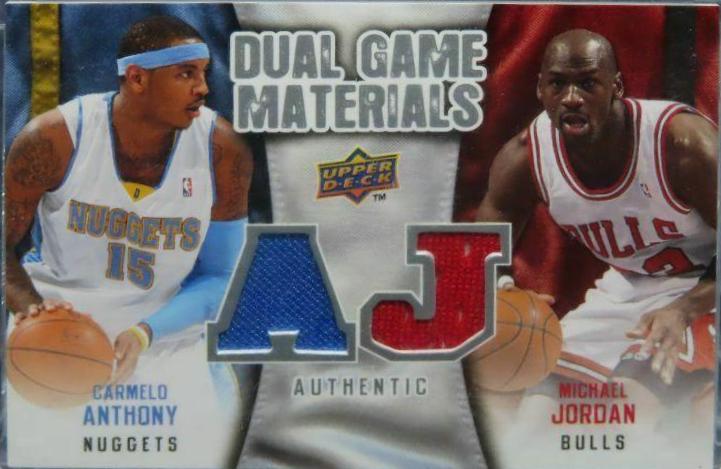 Carmelo Anthony, Michael Jordan #DG-NK Basketball Cards 2009 Upper Deck VS Dual Materials