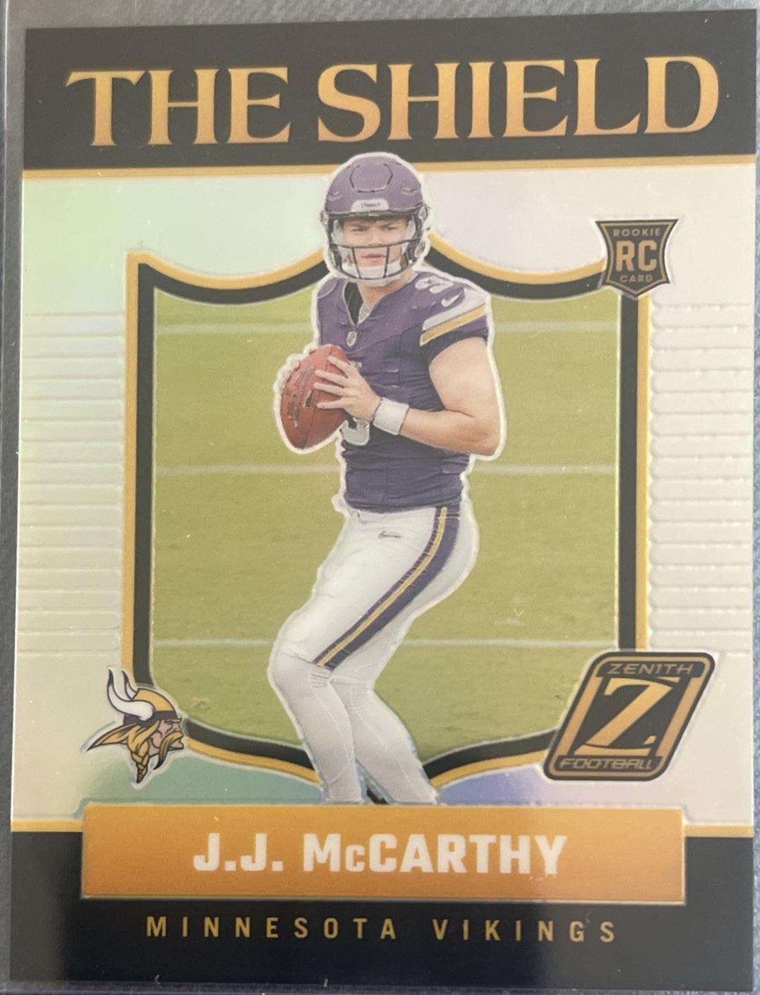 J.J. McCarthy #10 Football Cards 2024 Panini Zenith The Shield