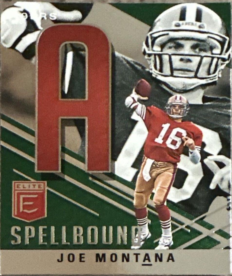 Joe Montana #S-A Football Cards 2021 Panini Donruss Elite Spellbound