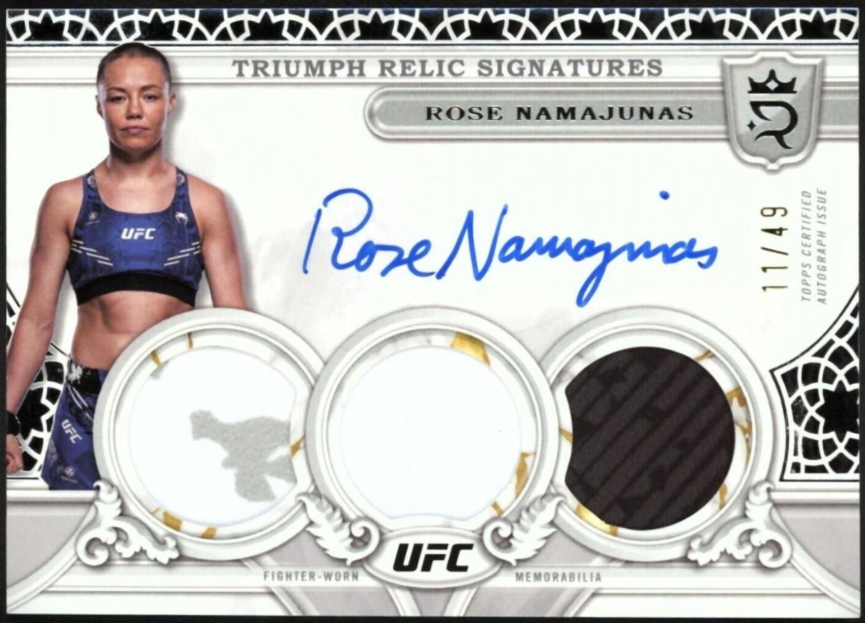 Rose Namajunas #TRS-RNS Ufc Cards 2024 Topps Royalty UFC Triumph Relic Signature