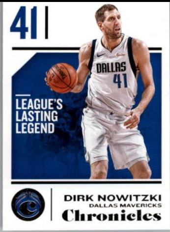 Dirk Nowitzki #28 Basketball Cards 2018 Panini Chronicles