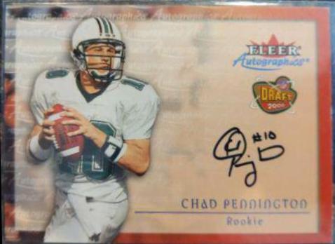 Chad Pennington Football Cards 2000 Fleer Autographics