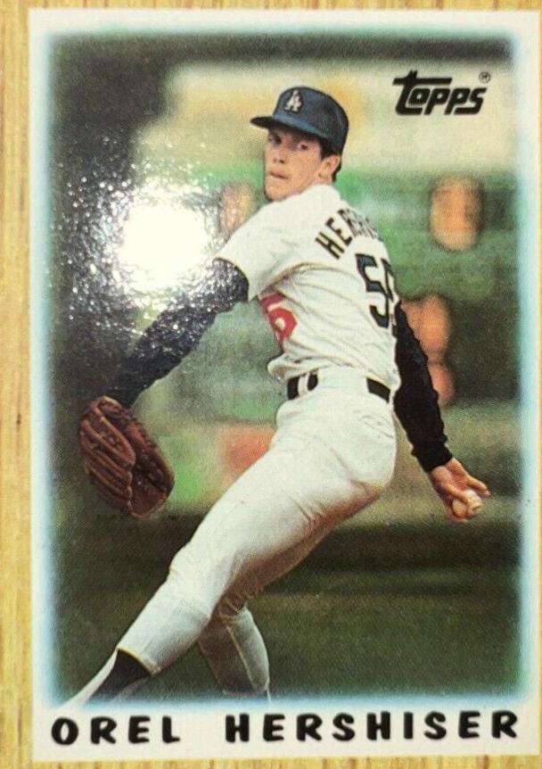 Orel Hershiser #14 Baseball Cards 1987 Topps Mini League Leaders