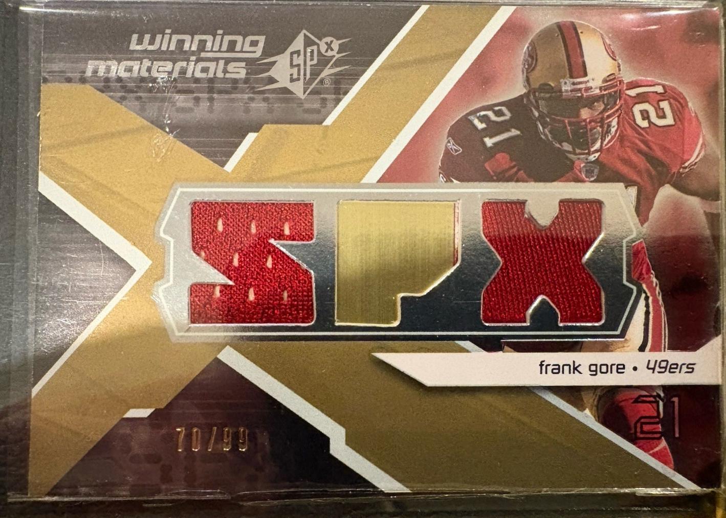 Frank Gore #WM-FG 2008 Spx Winning Materials Football