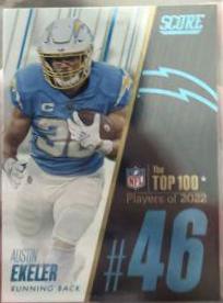 Austin Ekeler #46 Football Cards 2023 Panini Score Top 100