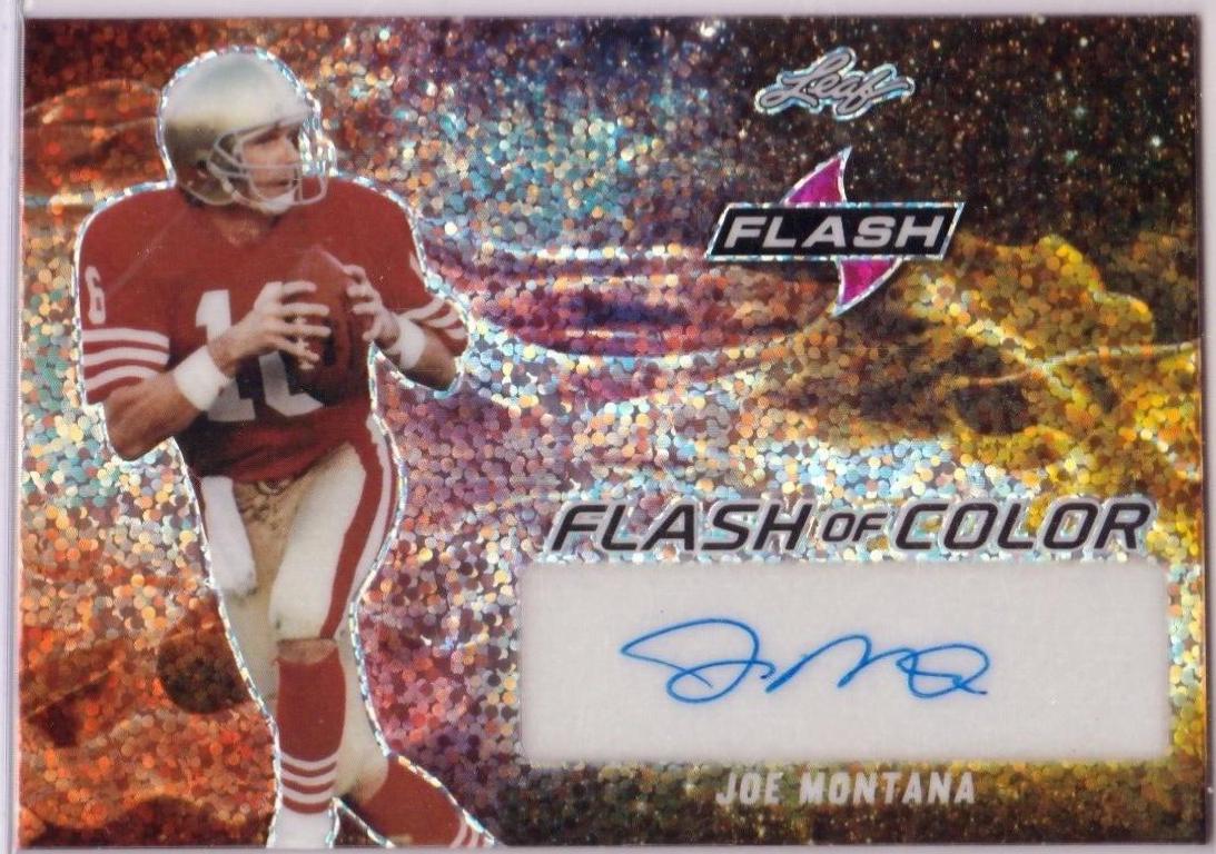 Joe Montana #FC-JM2 Football Cards 2022 Leaf Flash of Color Autographs