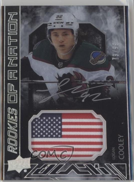 Logan Cooley #PON-LC Hockey Cards 2023 SPx UD Black Pride of a Nation Auto Patch