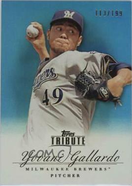 Yovani Gallardo #21 Baseball Cards 2012 Topps Tribute