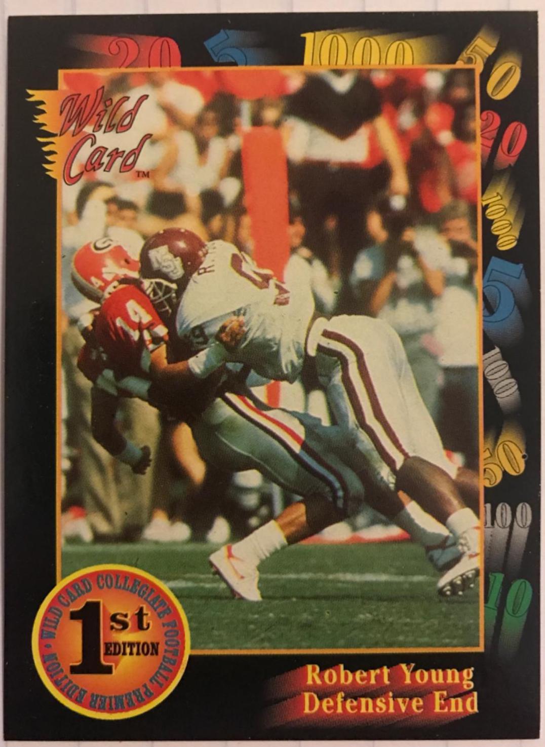 Robert Young #3 Football Cards 1991 Wild Card College Draft Picks