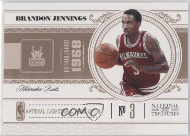 Brandon Jennings #56 2010-11 Playoff National Treasures Basketball