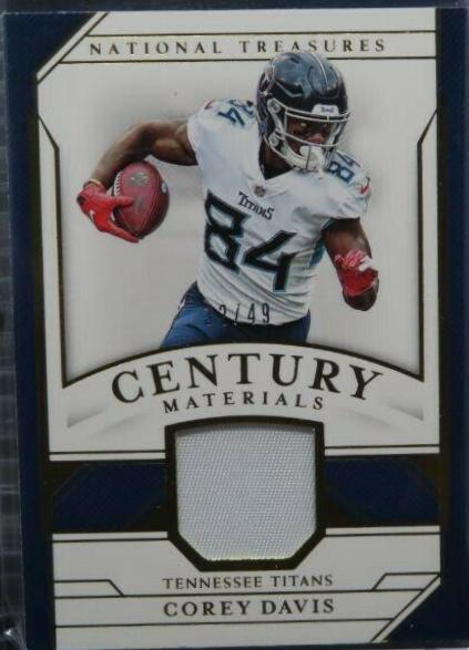 Corey Davis Football Cards 2018 National Treasures Century Materials