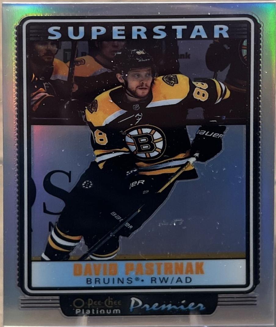 David Pastrnak #OP20 Hockey Cards 2021 O-Pee-Chee Platinum Premier