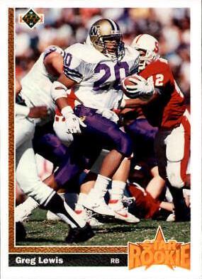 Greg Lewis #22 Football Cards 1991 Upper Deck