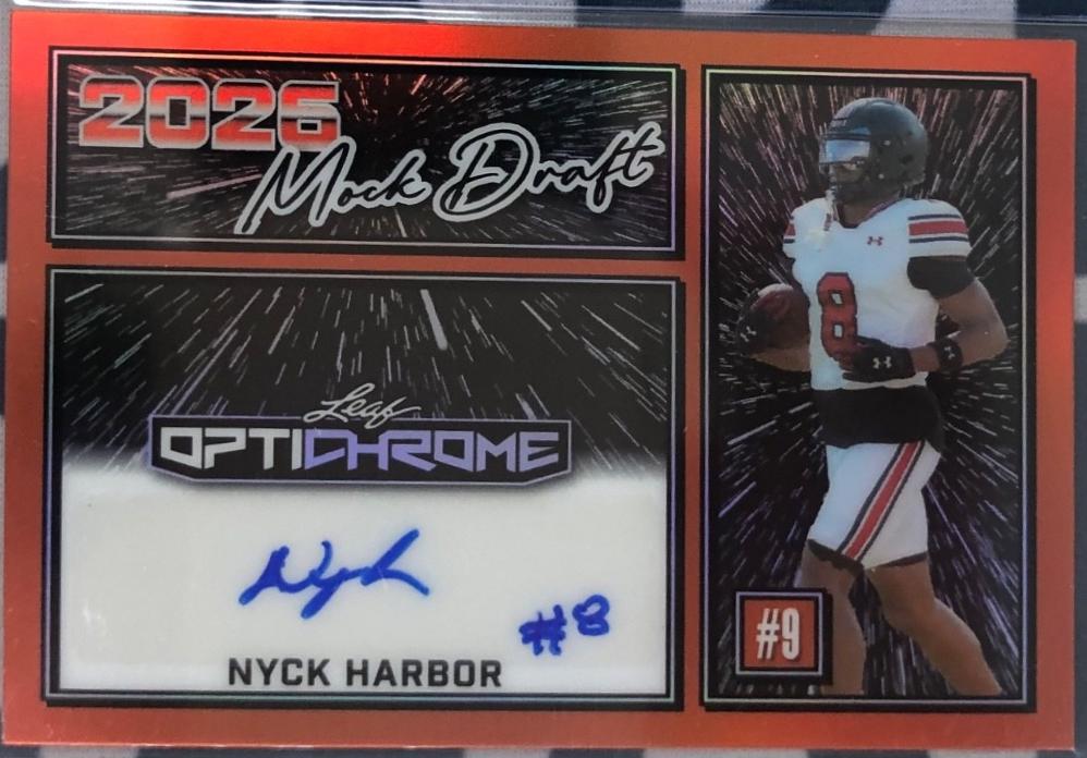 Nyck Harbor #MA-NH1 2025 Leaf Optichrome Mock Draft Auto Football