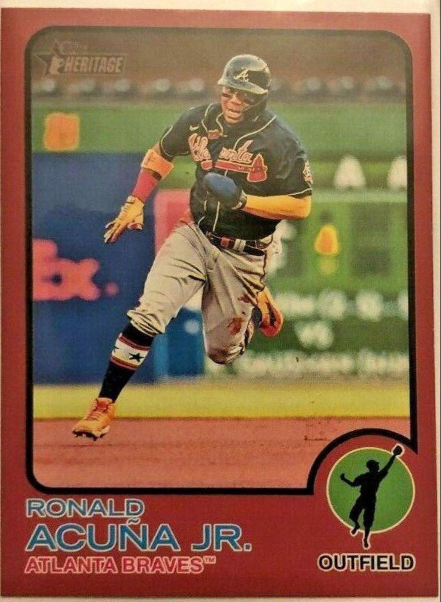Ronald Acuna Jr. [Red Border] #223 Prices | 2022 Topps Heritage ...