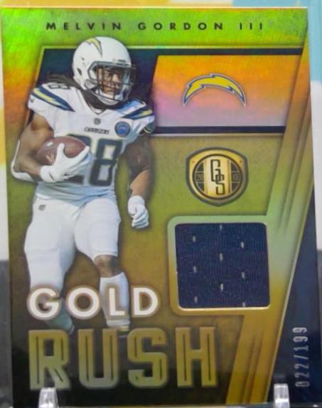 Melvin Gordon #GR-32 Football Cards 2019 Panini Gold Standard Gold Rush Relics