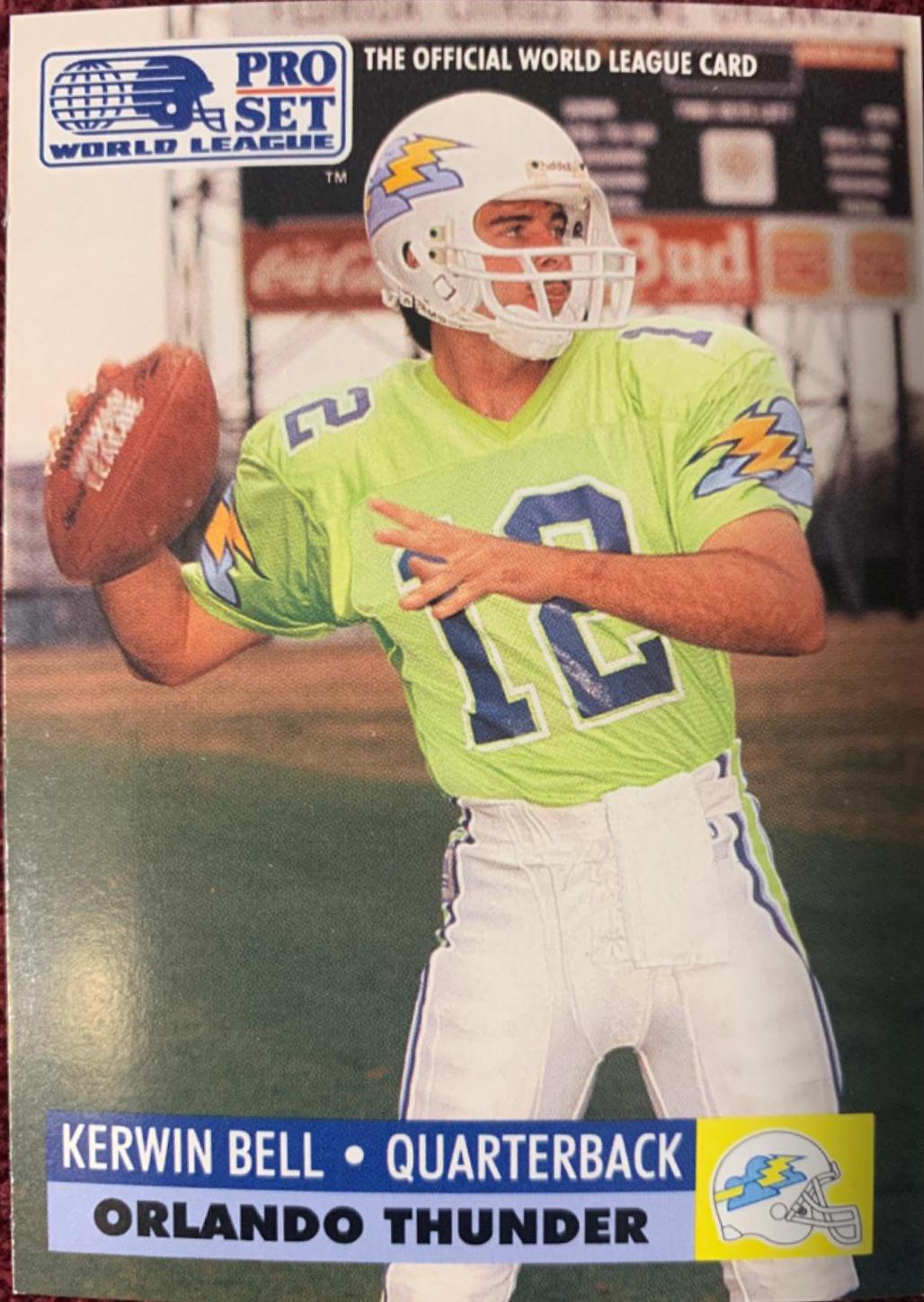 Kerwin Bell #22 Football Cards 1991 Pro Set Wlaf Inserts