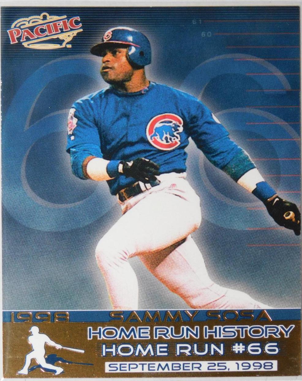 Sammy Sosa #42 Baseball Cards 1998 Pacific Home Run History