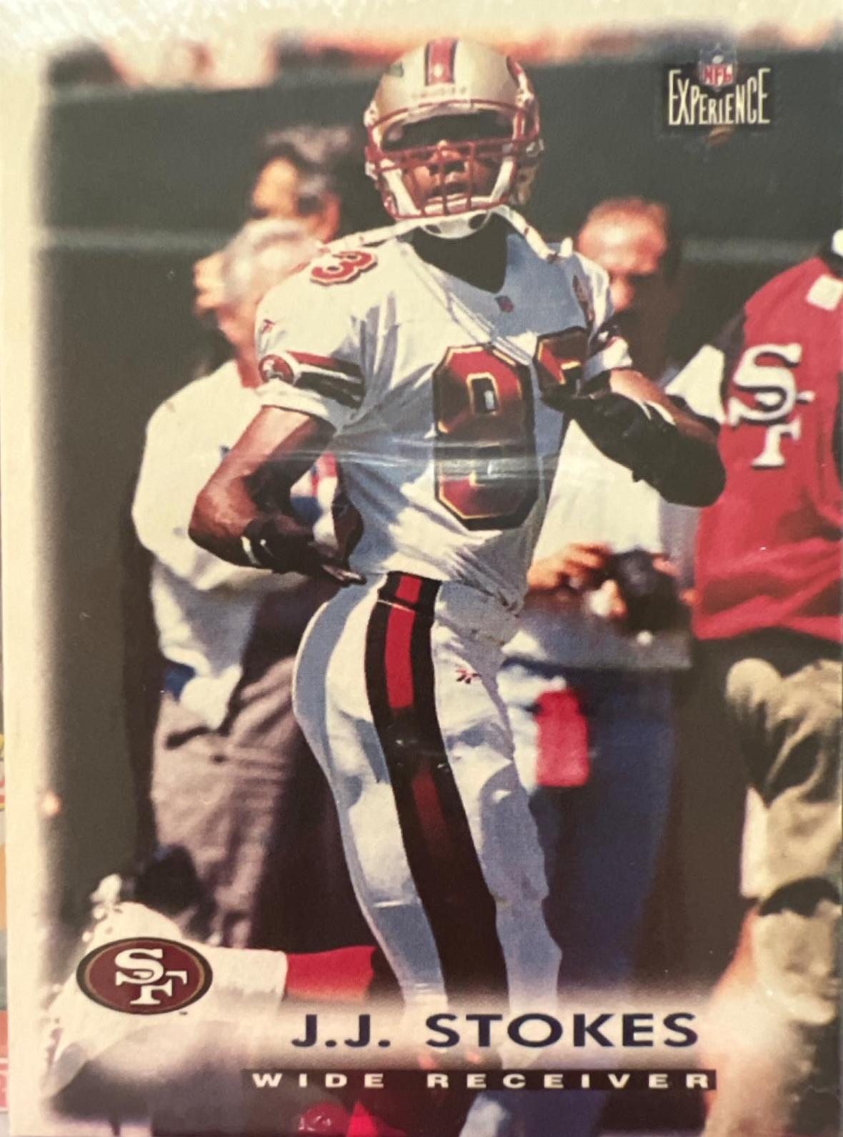 J.J. Stokes #30 Football Cards 1997 Panini Score Board NFL Experience