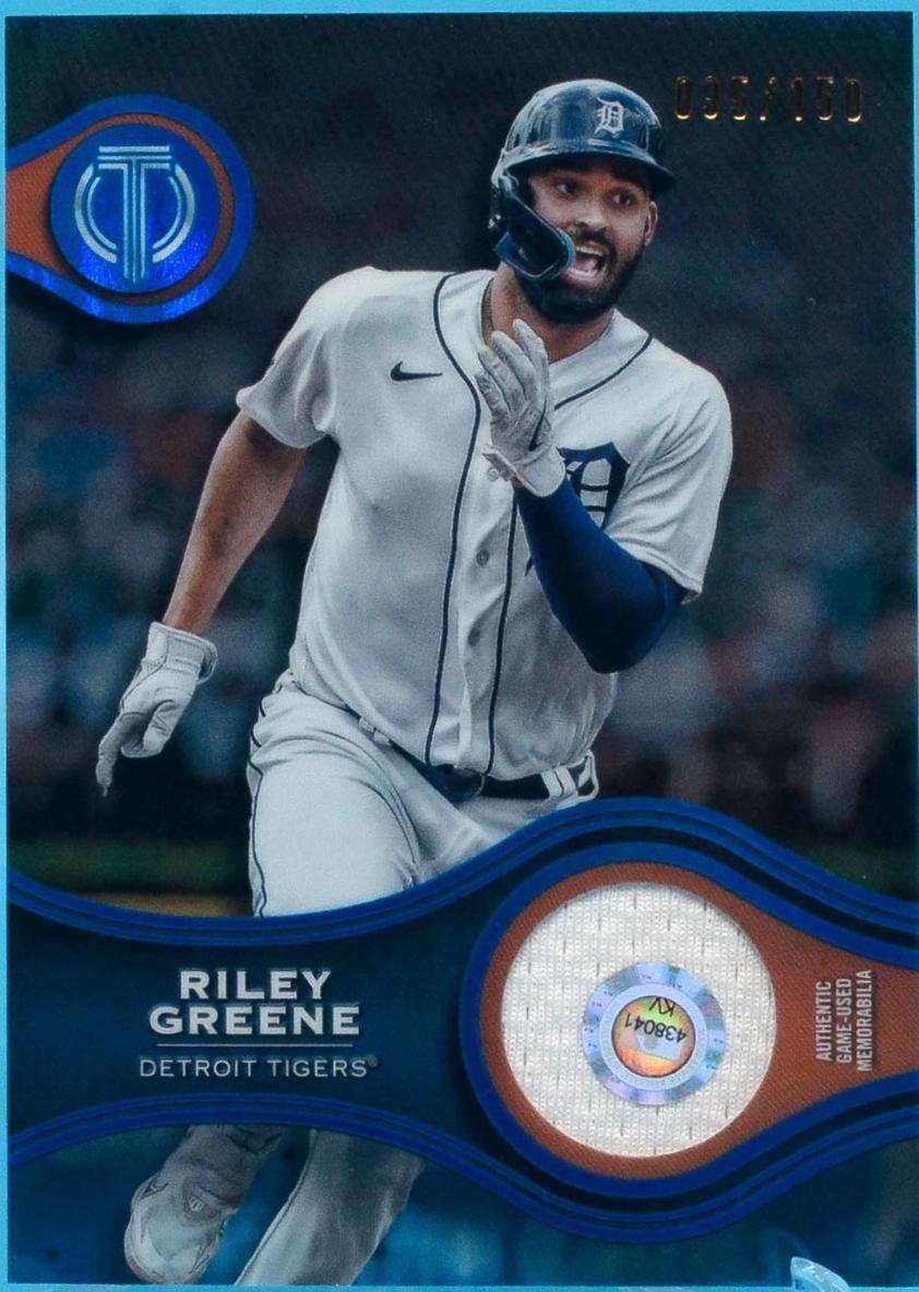 Riley Greene #SOA-RG Baseball Cards 2025 Topps Tribute Stamp of Approval