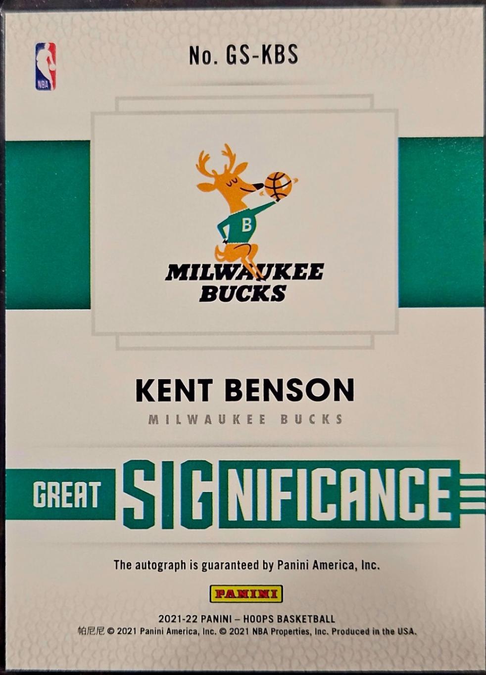 Kent Benson #GS-KBS Basketball Cards 2021 Panini Hoops Great SIGnificance