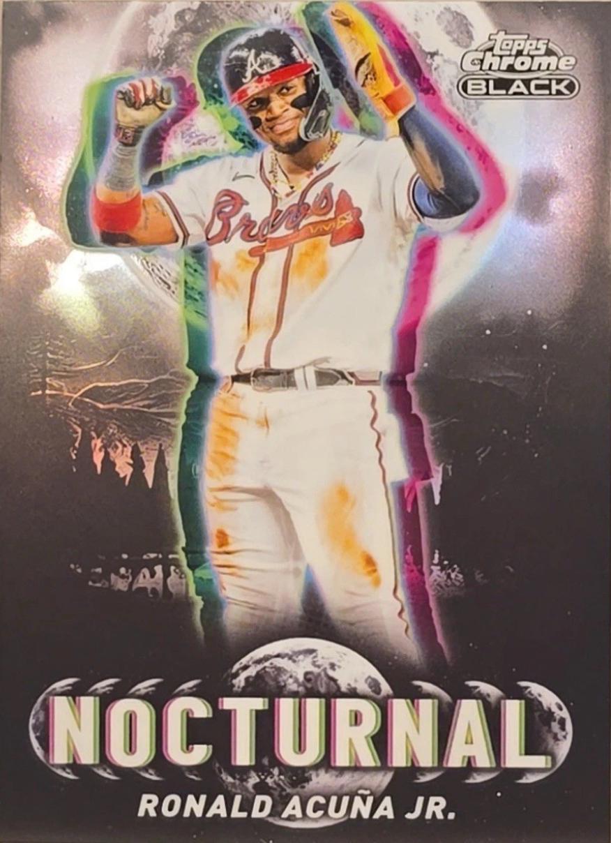 Ronald Acuna Jr. #NOC-10 Baseball Cards 2025 Topps Chrome Black Nocturnal