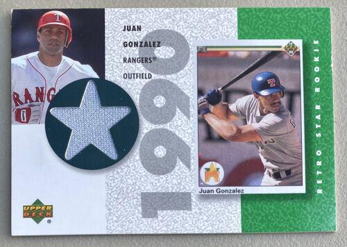 Juan Gonzalez #SR-JG Baseball Cards 2002 UD Authentics Retro Star Rookie Jersey