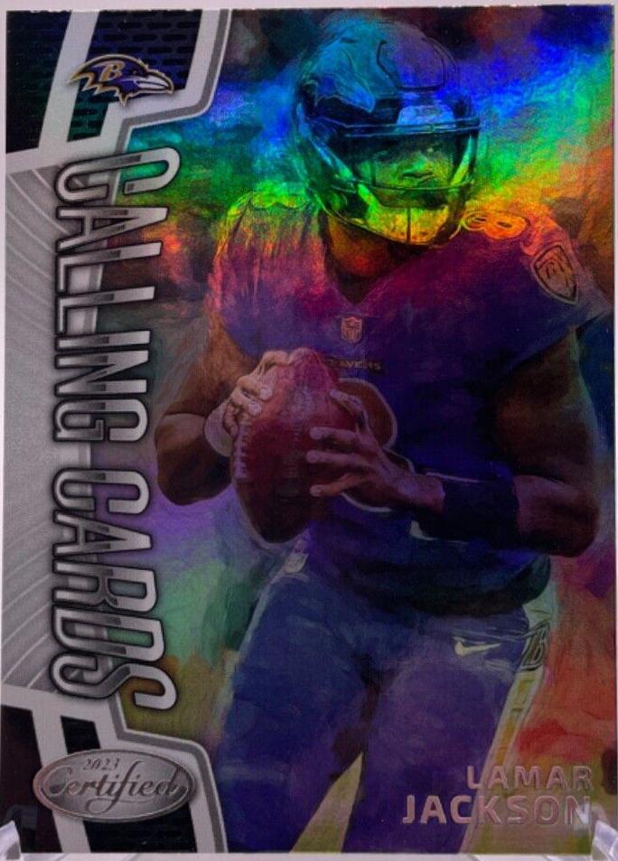 Lamar Jackson #CALL-12 Football Cards 2023 Panini Certified Calling