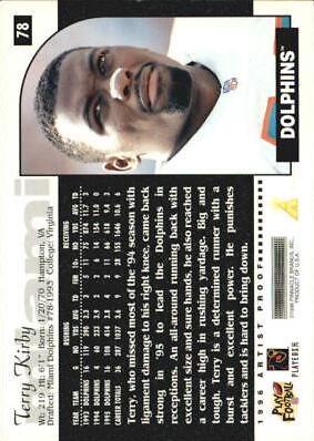 Terry Kirby #78 1996 Score Football
