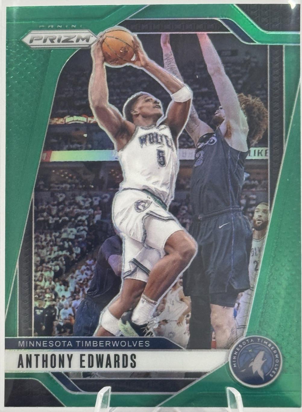 2024 Panini Prizm Anthony Edwards [Green] #100 card