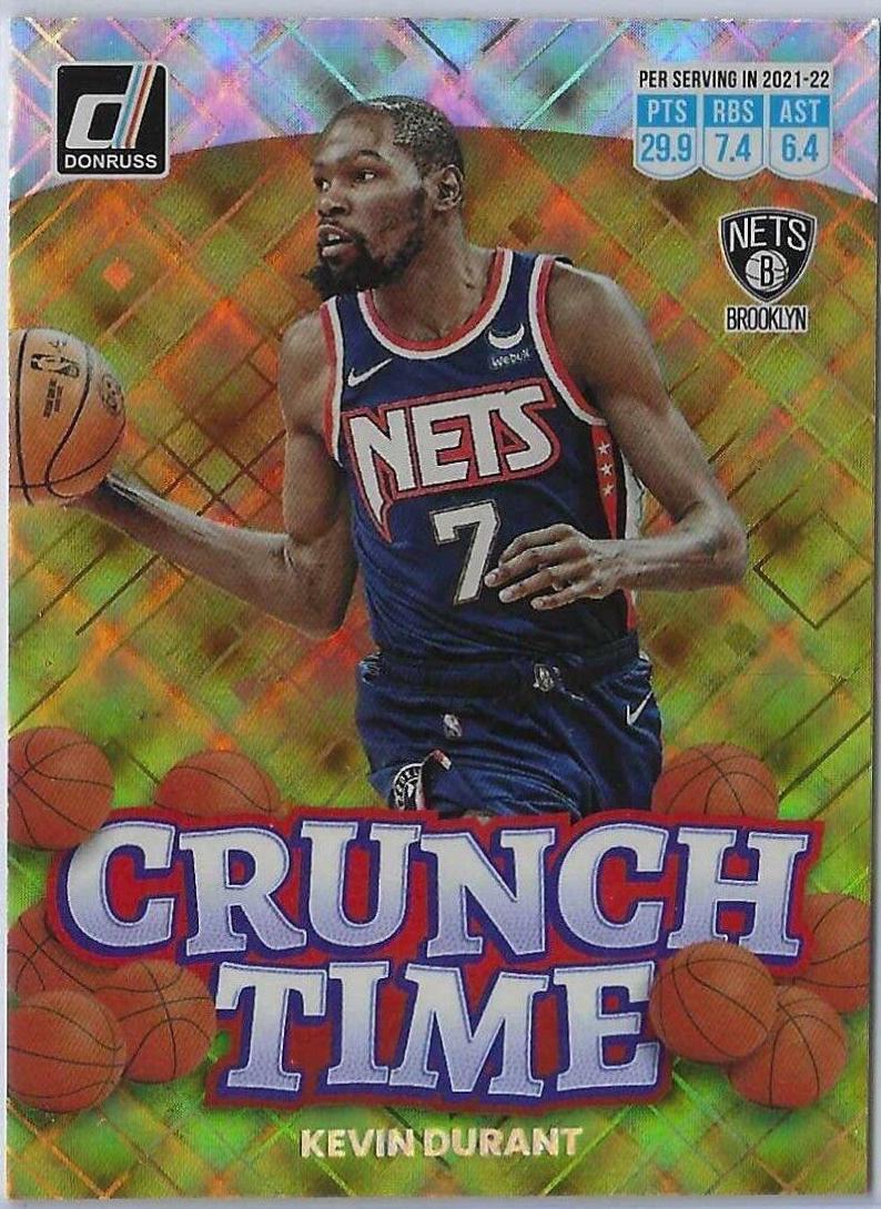 Kevin Durant #8 Basketball Cards 2022 Panini Donruss Crunch Time