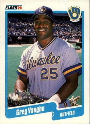 Greg Vaughn #339 Baseball Cards 1990 Fleer
