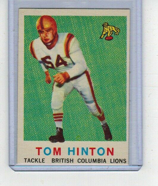 Tom Hinton #9 Football Cards 1959 Topps CFL