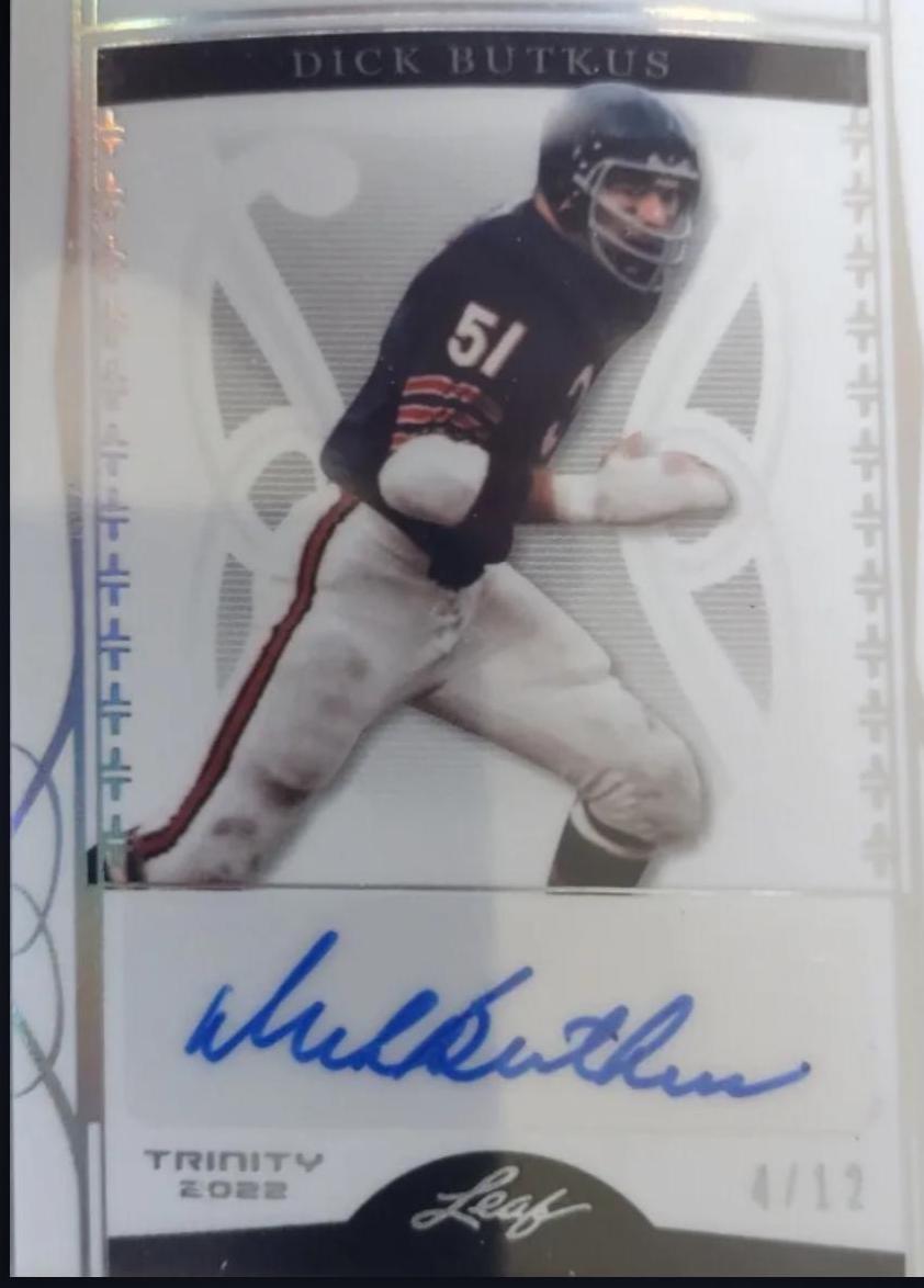 Dick Butkus #BA-DB1 Football Cards 2022 Leaf Trinity Autographs