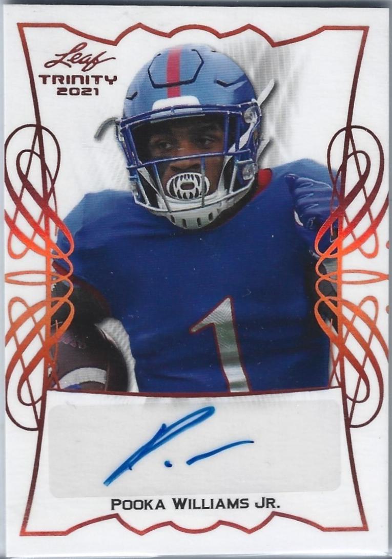 Pooka Williams Jr. #TPA-PWJ 2021 Leaf Trinity Portrait Autographs Football