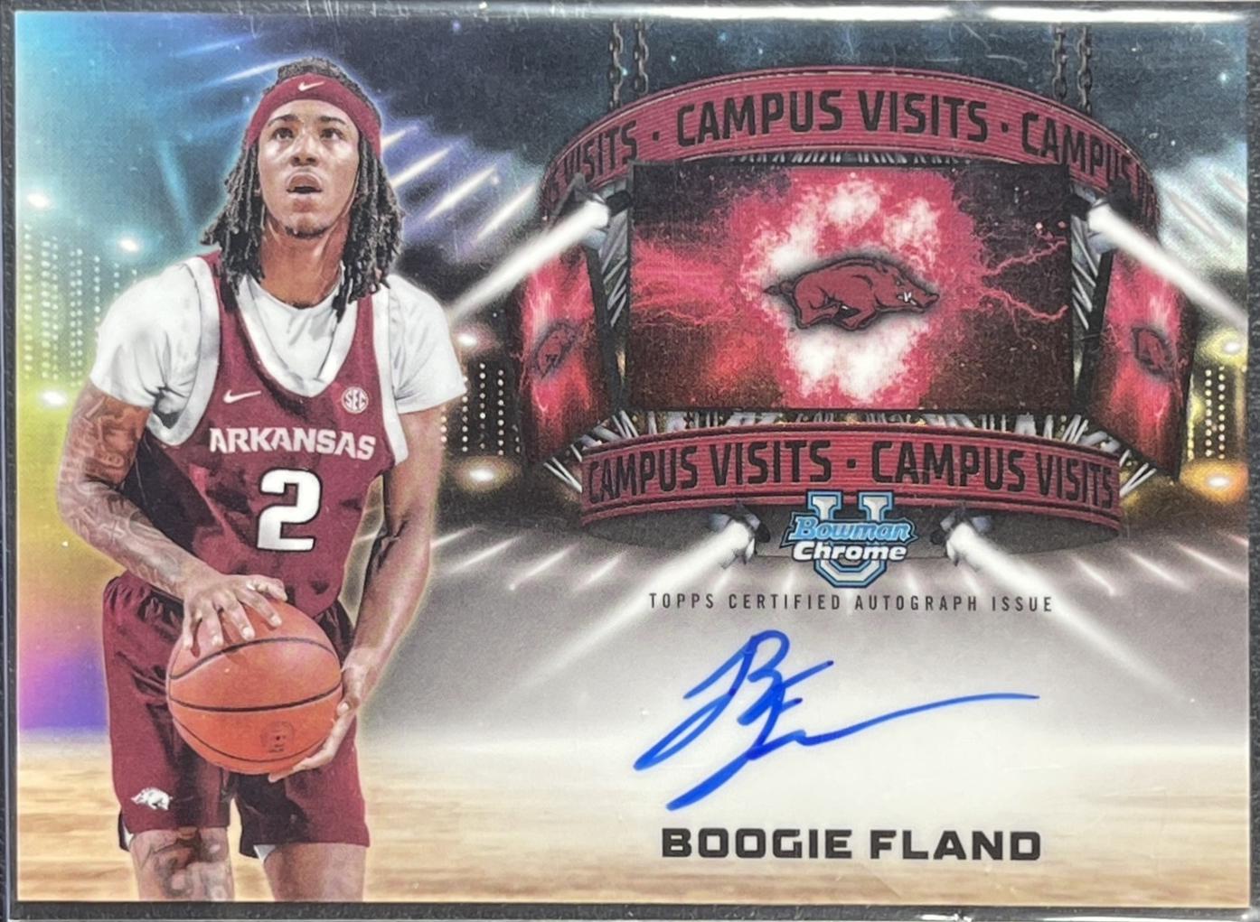 Boogie Fland #CVA-BF 2024-25 Bowman University Chrome Basketball Campus Visits Autographs