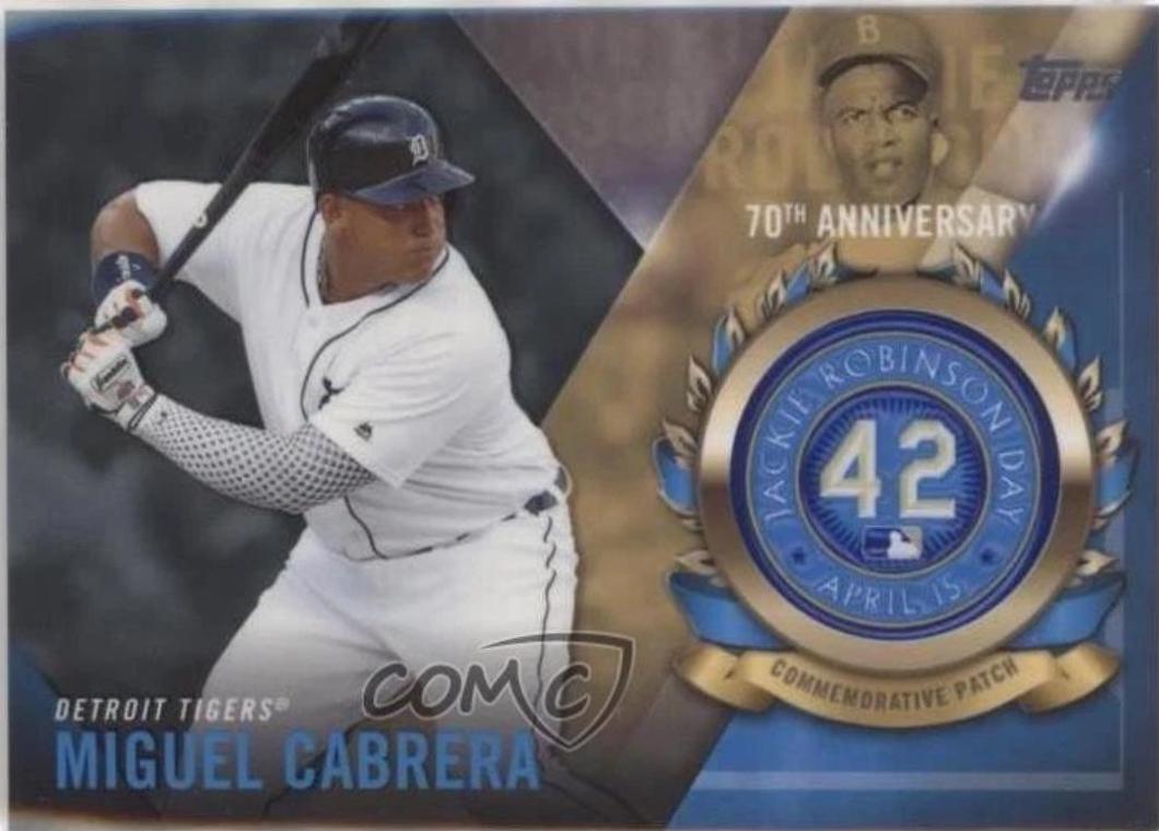 Miguel Cabrera #JRPC-MCB Baseball Cards 2017 Topps Jackie Robinson Day Commemorative Logo Patches
