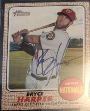 Bryce Harper #BH Baseball Cards 2017 Topps Heritage Real One Autographs