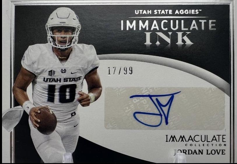 Jordan Love #IN-JLO 2022 Panini Immaculate Collegiate Ink Autographs Football